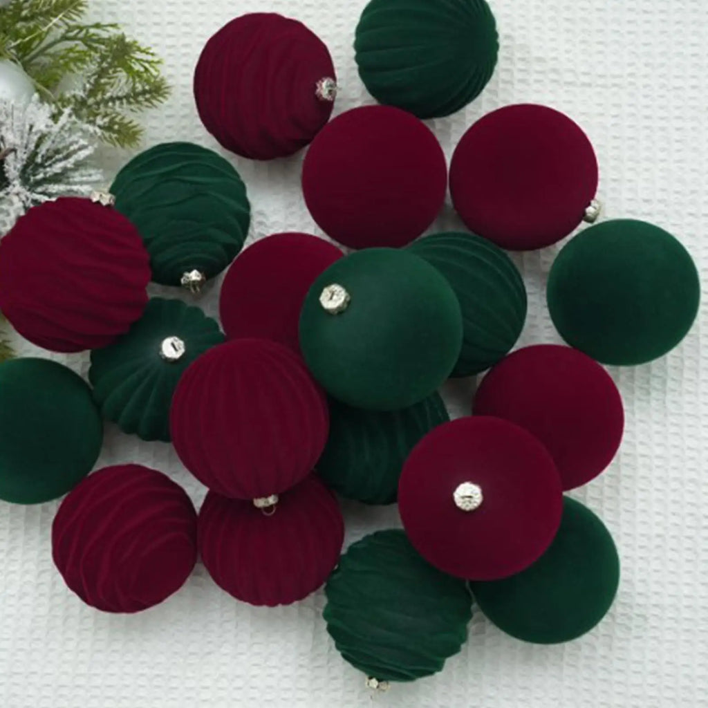 Christmas Ball Ornaments 12 Pieces Christmas Tree Ornaments 3.1 Inch Flocked Ball Decorative Pendant for Holiday Party Home Oasis Select