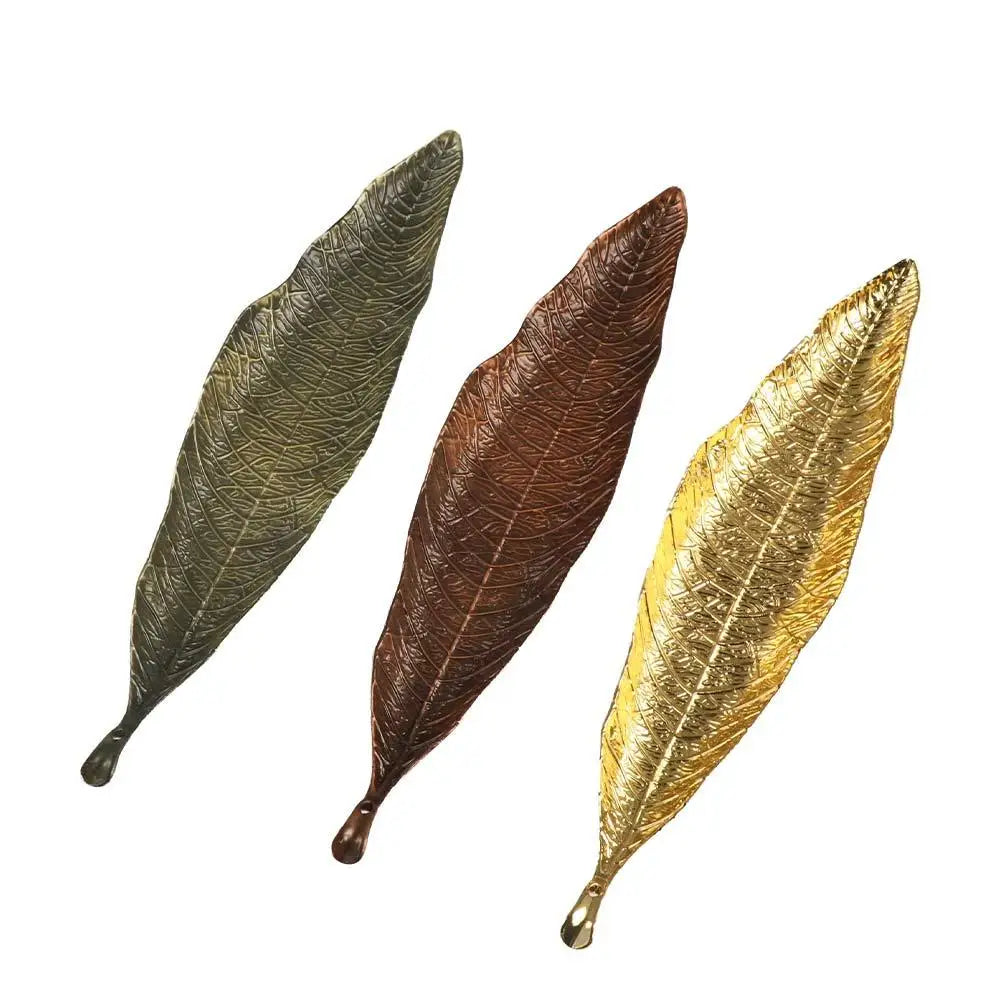 Retro Leaf Incense Holder Tray | Zinc Alloy Zen Incense Rack