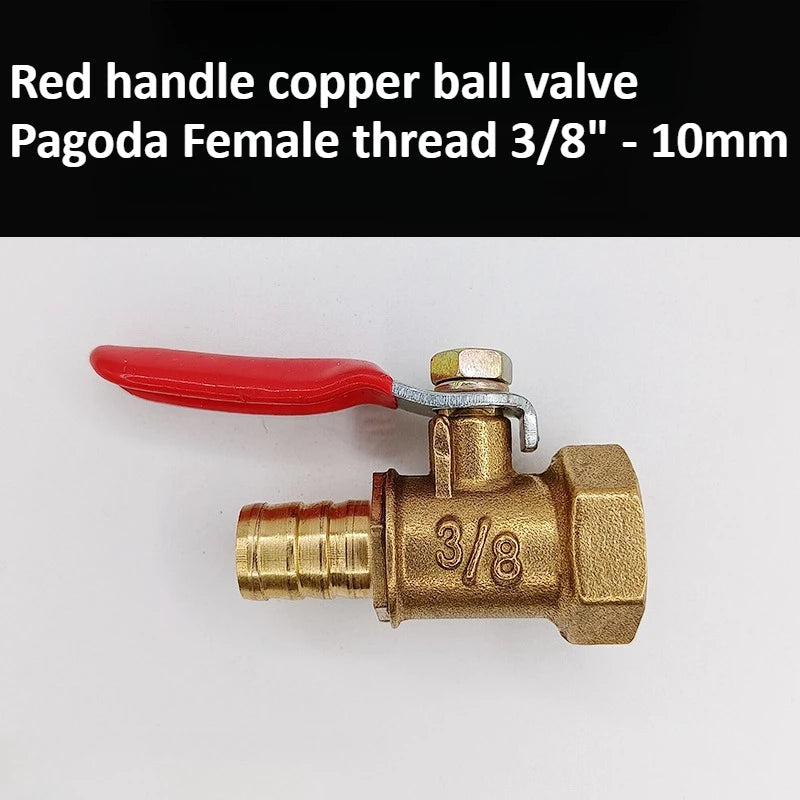 Brass Pagoda Ball Valve 1/2/3/4 Point Female and Male Threads 6/8/10/12mm Water, Oil, Gas, Fuel Pipe Accessories Oasis Select 3l8 Female - 10mm Pagoda