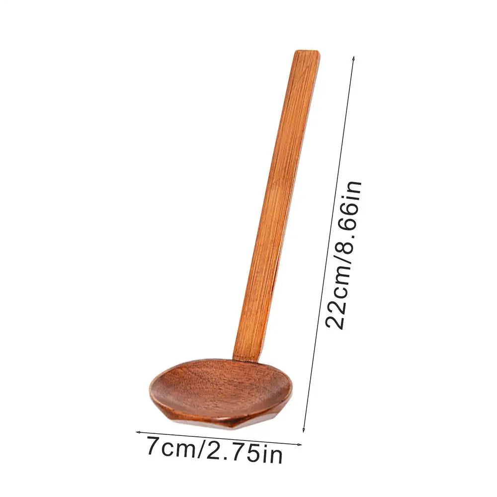 Wooden Ramen Spoons Japanese Long Handle Soup Serving Spoon Wooden Table Spoon Japanese Tasting Spoons for Home Cafe Hotel Oasis Select Soup spoon
