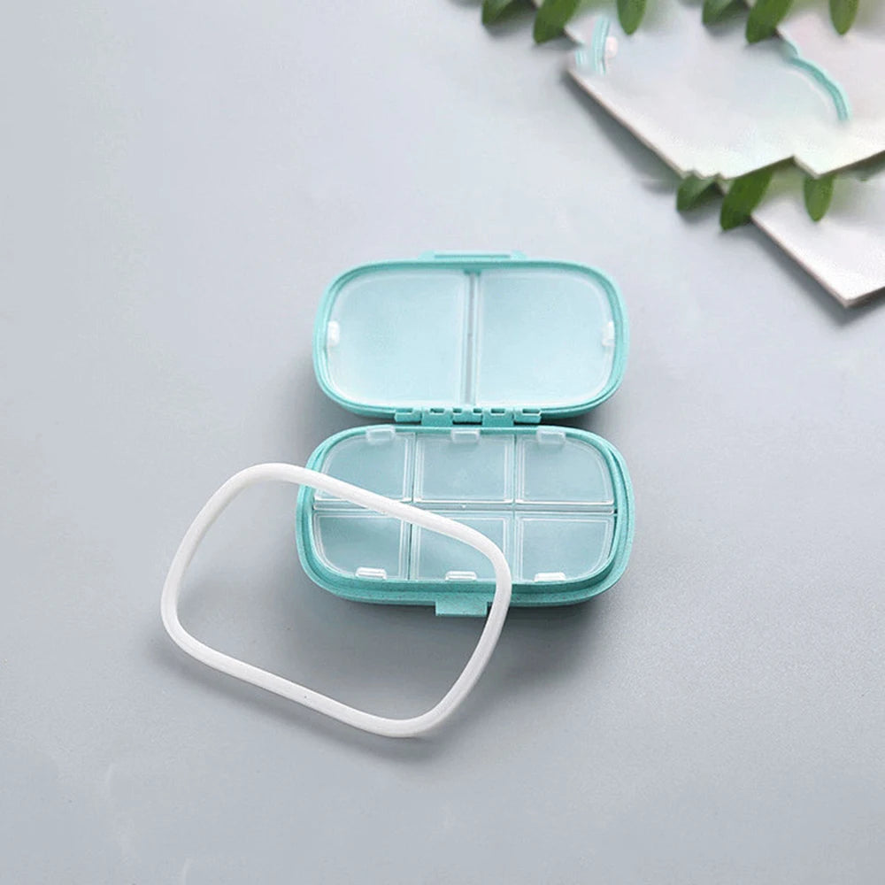Portable 8-Compartment Sealed Medicine Box Moisture-Proof One Week Pill Box Packaging And Storage Wheat Medicine Box Oasis Select