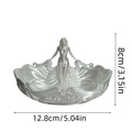 Retro Sculpture Jewelry Tray Elegant Vanity Trinket Dish Ring Earring Necklace Storage Plate Desktop Home Dresser Art Decor Gift Oasis Select Silk White