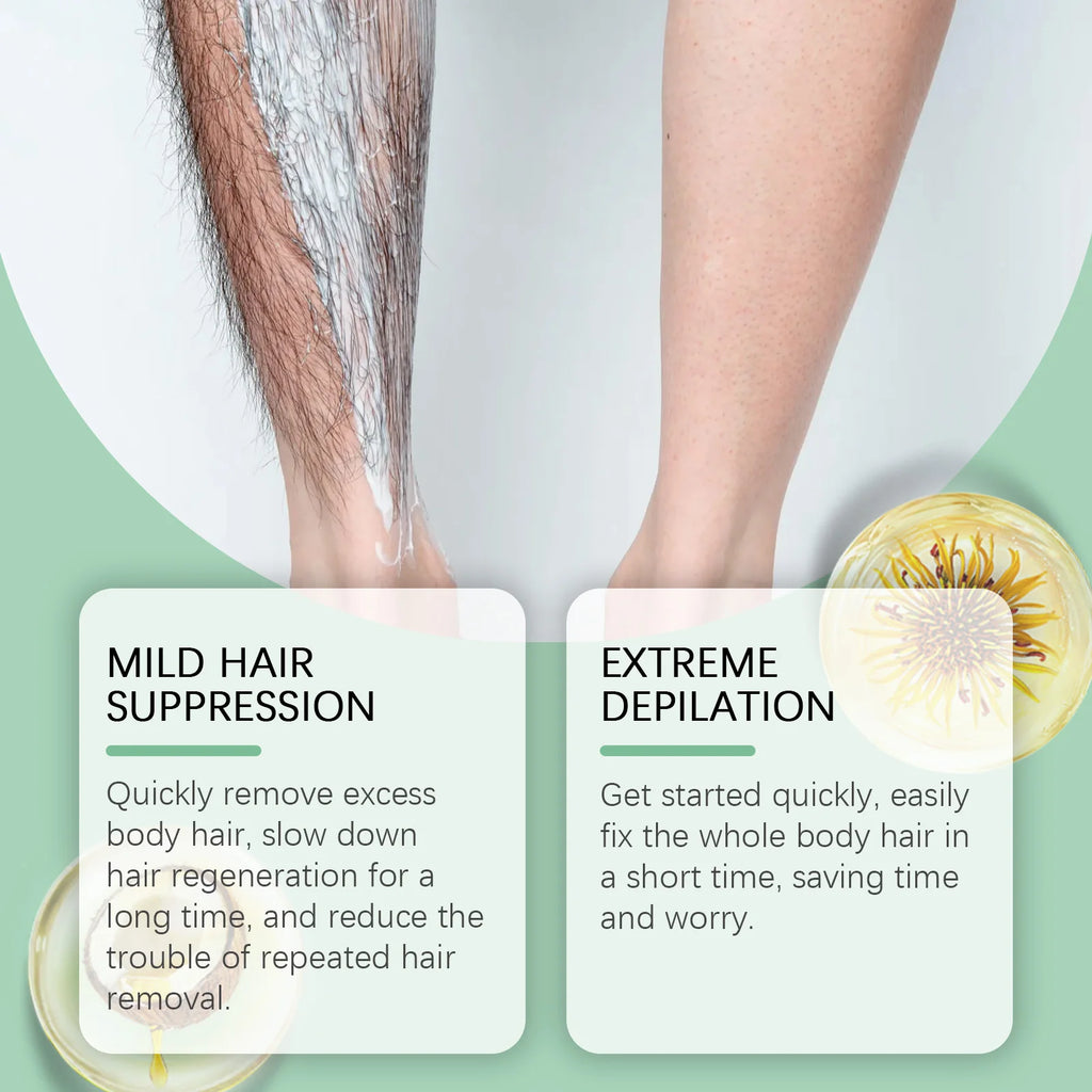 Soothing Hair Removal Cream Coconut Oil Moisturize Formula Painless