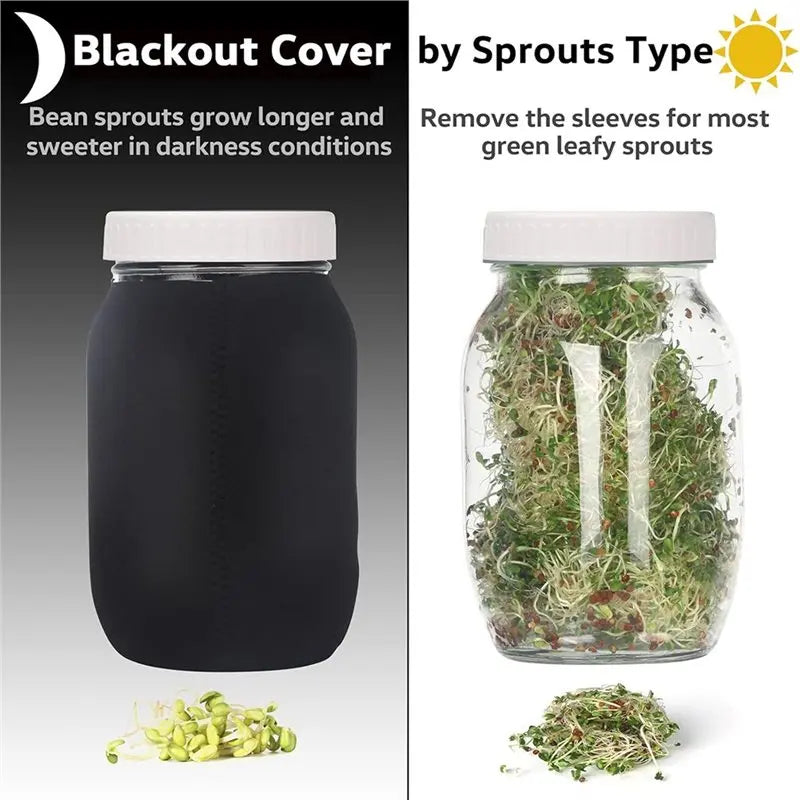 2026-WISH Sprouting Kit For Growing Broccoli, Alfalfa- Includes 2 Wide Mouth Quart Jars With Screen Lids, 32 Oz, Stand And Brush Oasis Select