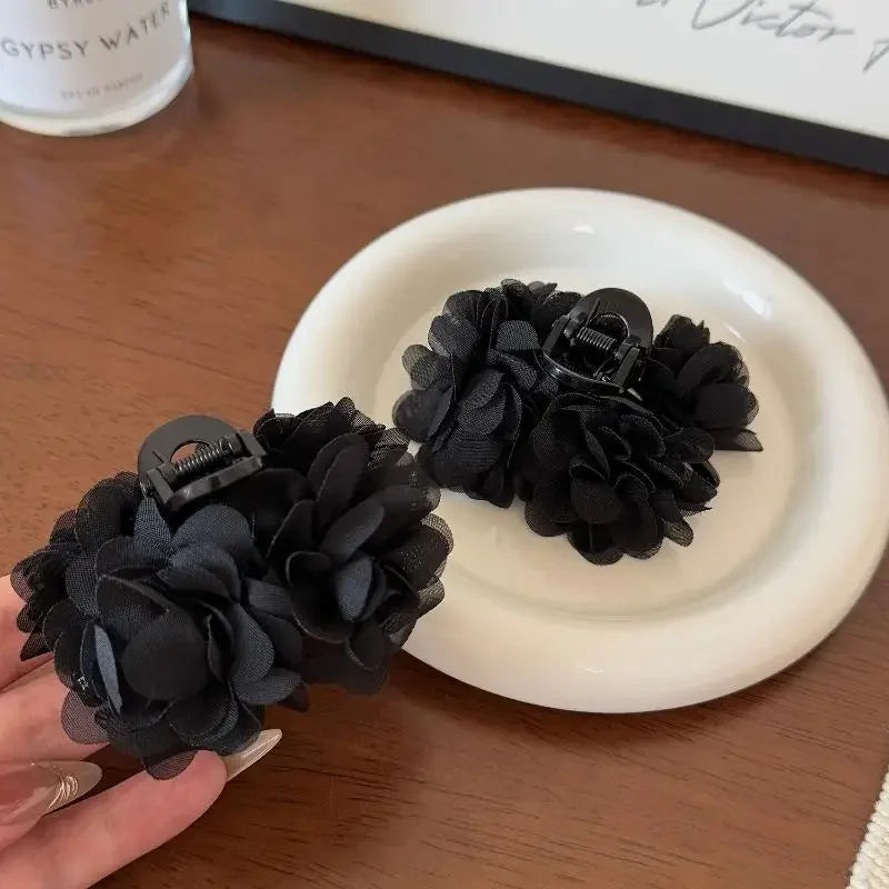 1pc New High-Quality Rose Flower Elegant Petal Claw Clip Light Luxury Fashion Shark Clip Claw Clip Exotic Hair Clip Oasis Select
