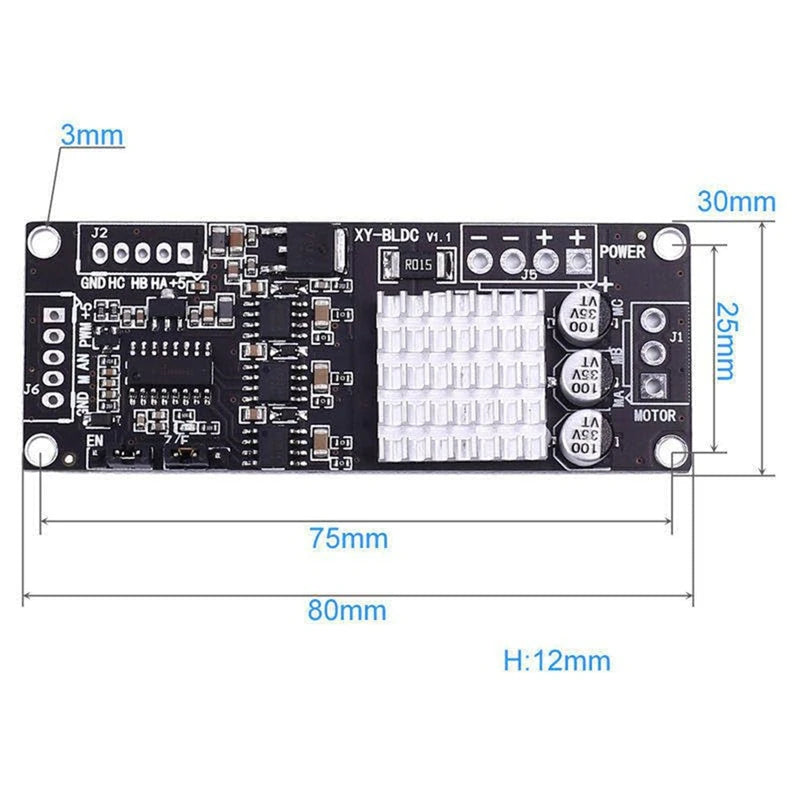 WISH DC 12V-30V 200W Three-Phase BLDC Motor Controller Hall Sensor 10Khz PWM Driver Forward Reverse Oasis Select