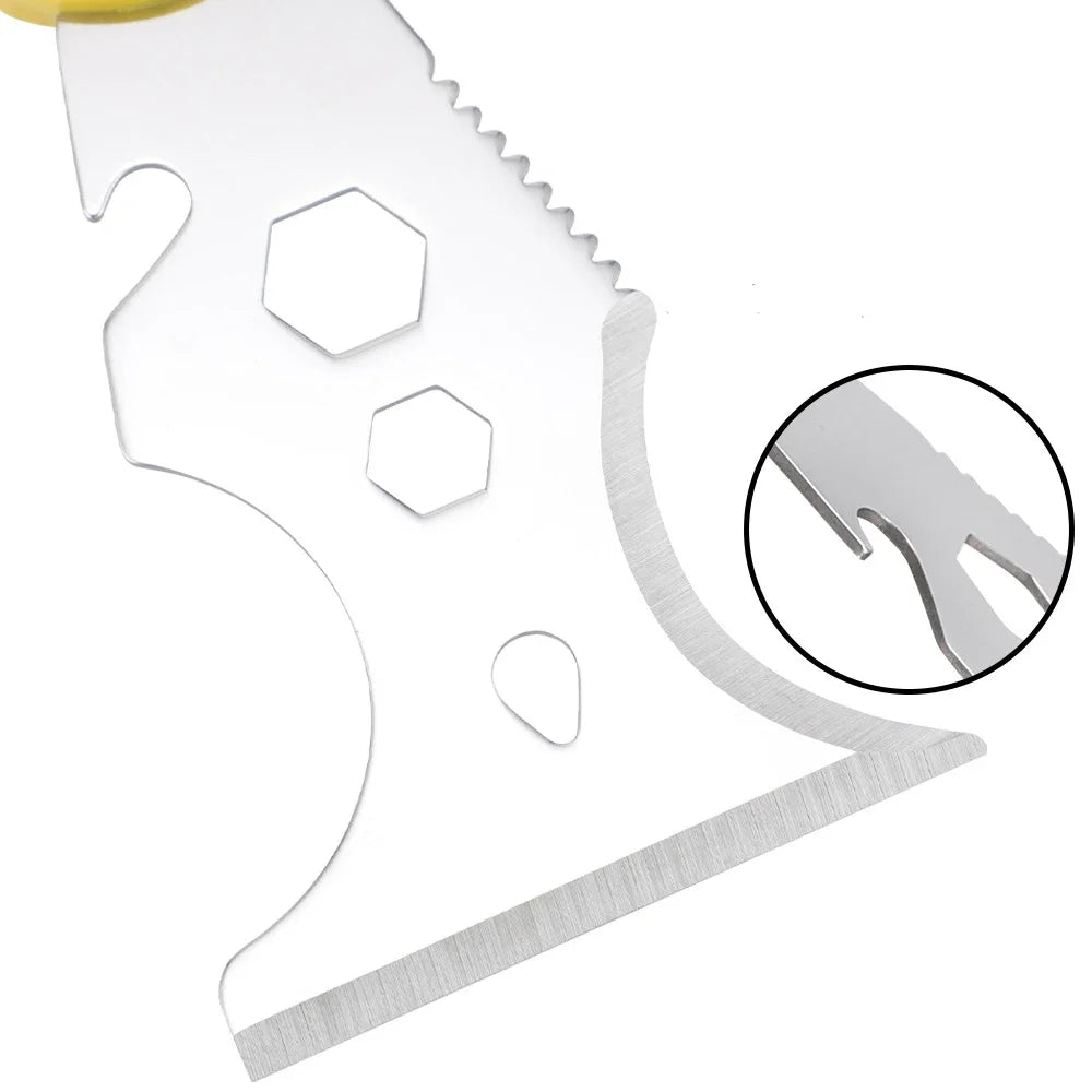 15-In-1 Multi Use Putty Knife Stainless Steel Paint Scraper Tool Wallpaper Can Opener Cleaning Paint Rollers Home DIY Oasis Select