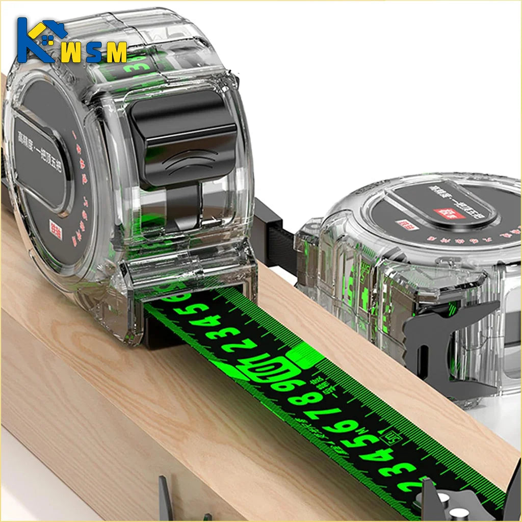 3-10M Self-Locking Tape Measure Black Fluorescent Tape Measure High Precision Thickened Wear-resistant Drop-proof Tape Measure Oasis Select
