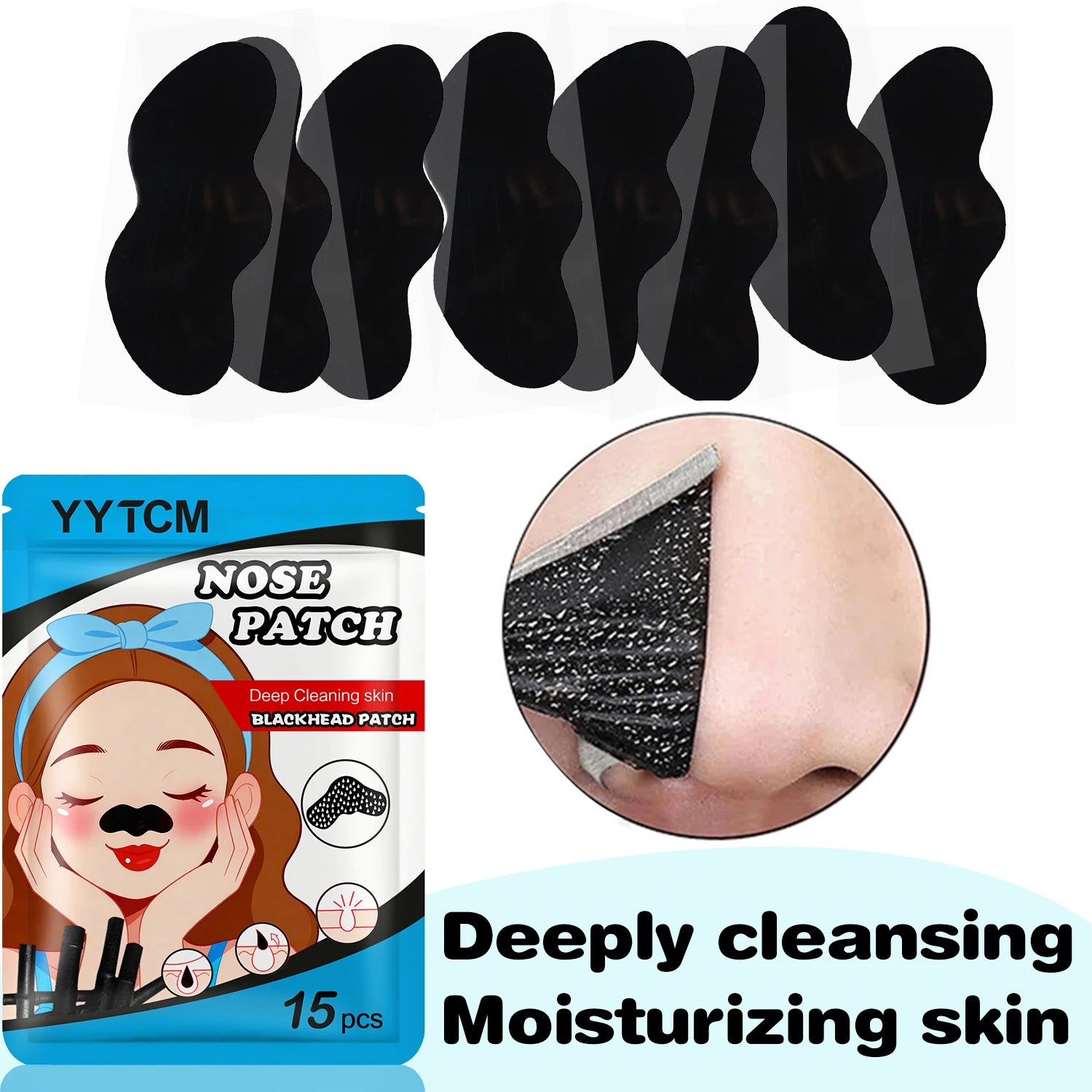 Charcoal Blackhead Nose Strips – Deep Pore Peel-Off Mask 15pk Nose Pore Strips Oasis Select