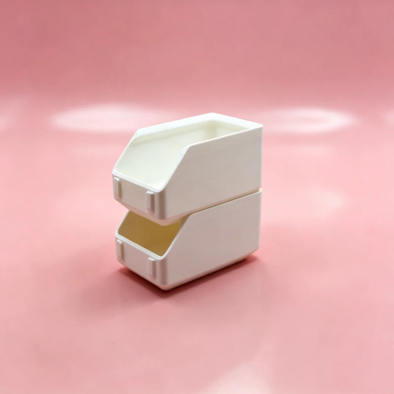 Stackable Slant Small Parts Storage Boxes Hardware Organizer Tray Craft Bead Pin Screw Container Home Office Desktop DIY Storage Oasis Select Storage box-2pcs