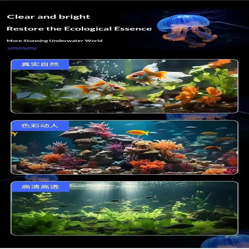 Clip-On Fish Tank Light With 3 Color Modes Ultra-Thin LED Aquarium Light Full Spectrum Bright Lamp Oasis Select