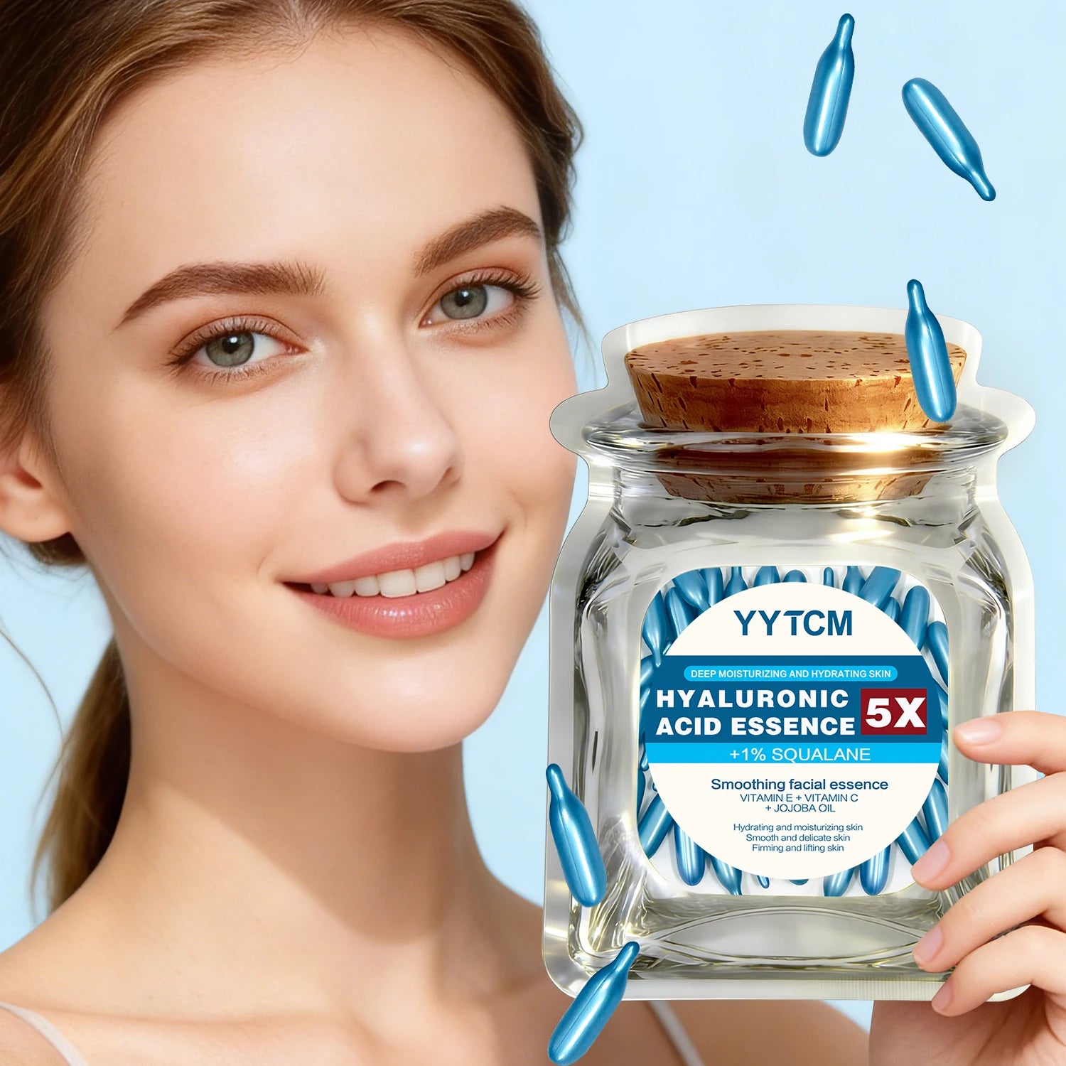 Hyaluronic acid deep moisturizing capsule essence, deep moisturizing and brightening skin essence 18/30/48/60/90/180capsules Oasis Select