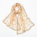 Gifts Chiffon Printed Silk Scarf Floral Lotus Thin Beach Travel Photography Shawl Breathable Long Silk Scarf Oasis Select 1