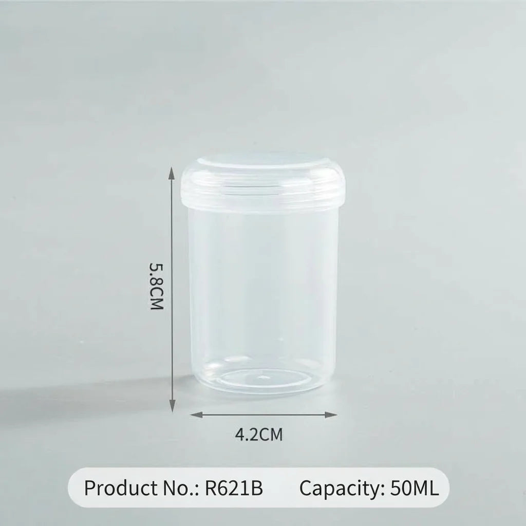 20/30/40/50mlRefillable Transparent Plastic Sealed Jars, Food Grade Thickened PP Leak-proof Containers for Travel Cosmetic Oasis Select White-50ml