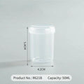 20/30/40/50mlRefillable Transparent Plastic Sealed Jars, Food Grade Thickened PP Leak-proof Containers for Travel Cosmetic Oasis Select White-50ml