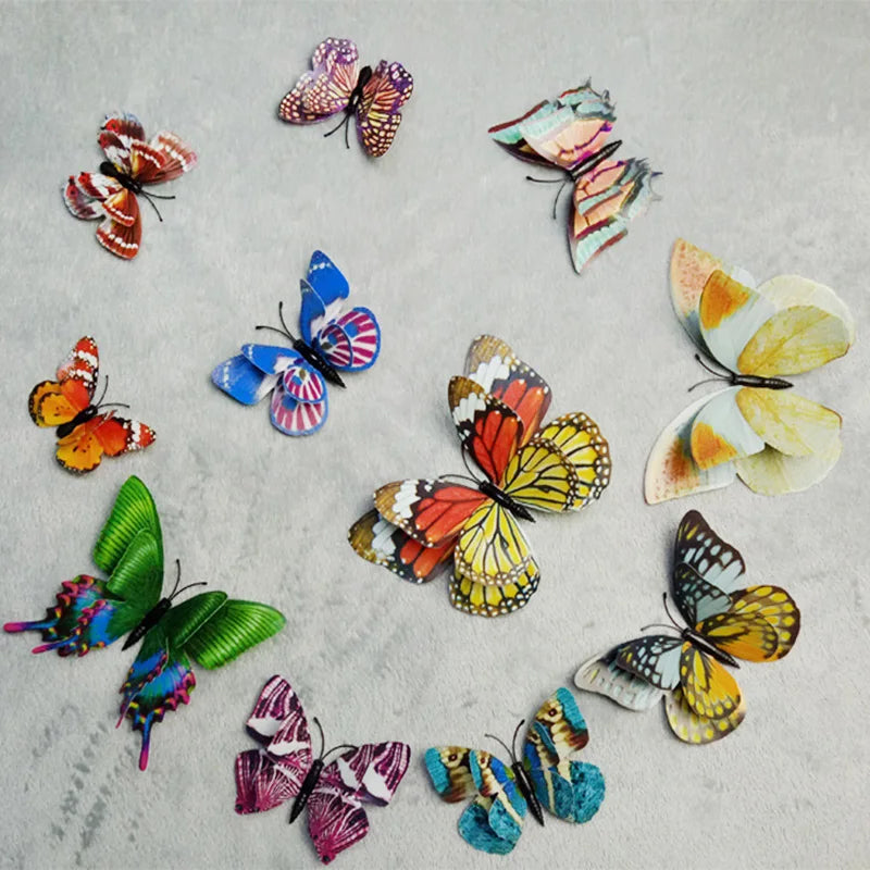 12Pcs Luminous Fridge Magnets 3D Butterfly Design Decal Art Stickers Room Fridge Magnetic Home Decor DIY Wall Decoration Newest Oasis Select