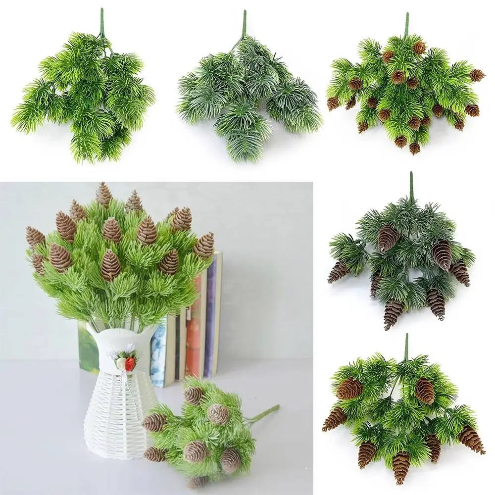 Green Artificial Pine Branches Desktop Ornament DIY Accessories Faux Pine Leaves Craft Fake Plant Fake Pine Home Decoration Oasis Select
