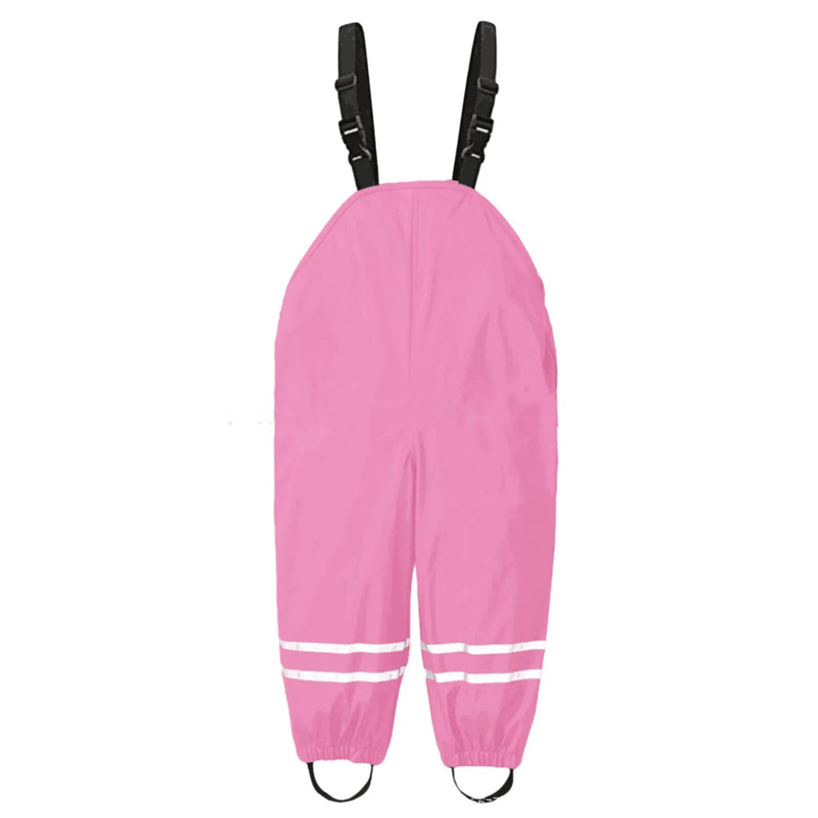 Toddler Kids Boys Girls Rain Dungarees Windproof Waterproof Mud Jumpsuit Clothes One piece rain pants waterproof and breathable Oasis Select Pink M