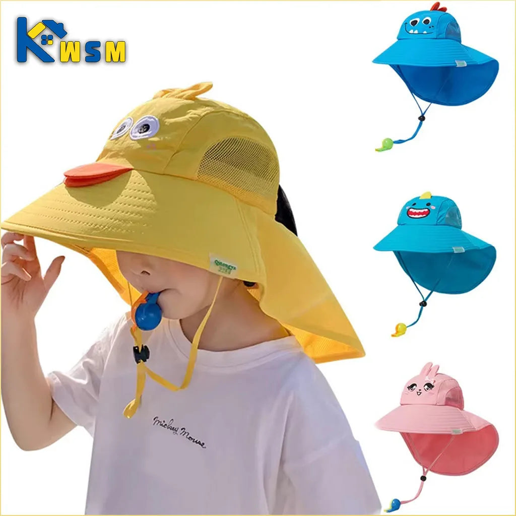 Spring Summer Kids UV Protection Sun Hat Baby Toddler Bucket Hat Wide Brim Breathable Outdoor Cap for Boys Girls Oasis Select