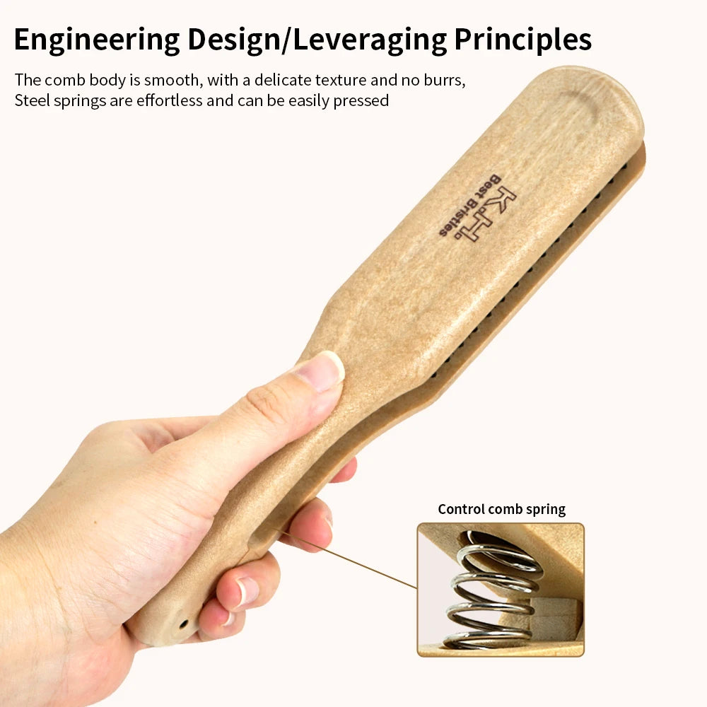 V-Type Wooden Handle Hair Straightener Comb | Anti-Static Hair Styling Comb Oasis Select