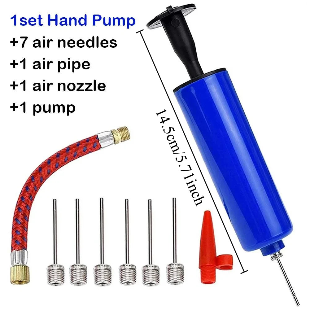 1pcs Universal Handheld Inflator Compact Portable Air Pump with Needle Practical Tool for Outdoor Sports Ball Inflation Oasis Select Blue 1Set