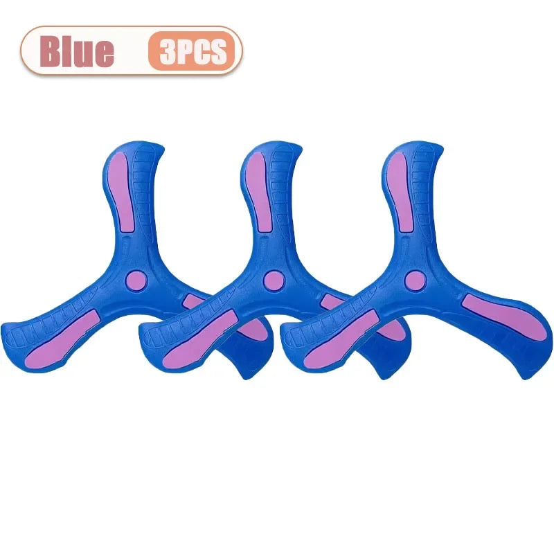 1-20PCS Tri-Blade Boomerang for Kids Outdoor Toys Safe Durable Flying Disc Family Fun Sport Game Parent-Child Interaction Oasis Select Blue-3PCS