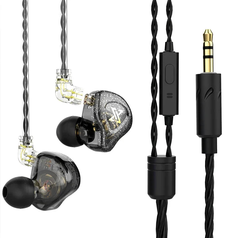 QKZ CK5 Wired Earphones In-Ear Headphones with Mic Volume Control HiFi Stereo Sound Deep Bass Tangle-Free for Phone Laptop PC Oasis Select QKZ AK6 MAX Black