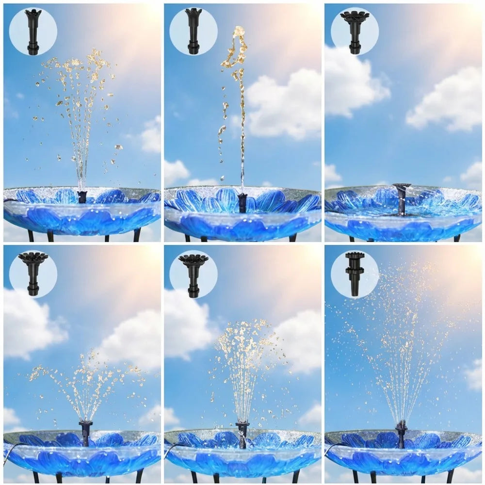 Solar Fountain Pump,DIY 3.5W Water Fountain,with 16 Nozzles Various Water Feature,Rotatable Solar Panel,for Garden/Pond/BirdBath Oasis Select
