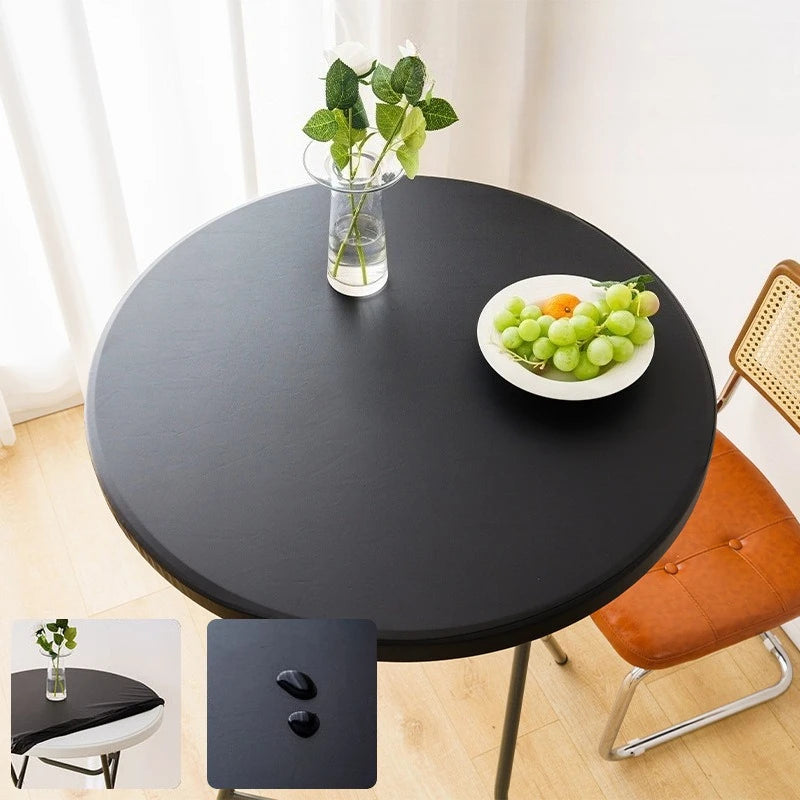 Elastic Round Table Cover Waterproof and Oil Resistant All Inclusive Desktop Cover Household Outdoor No Wash Elastic Band Oasis Select