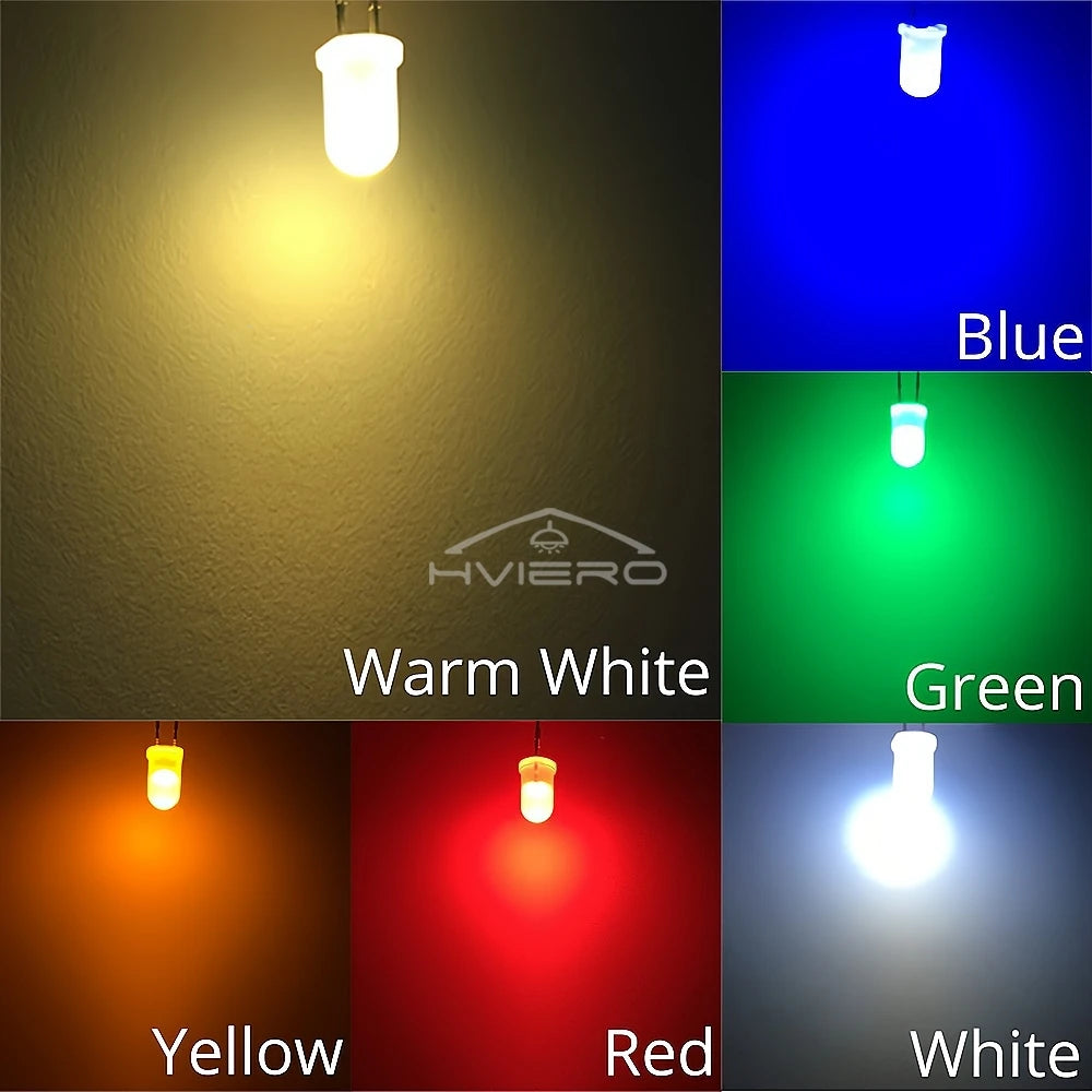 1000Pcs 5mm Diffused LED Diodes – 6-Color DIY Lighting Kit