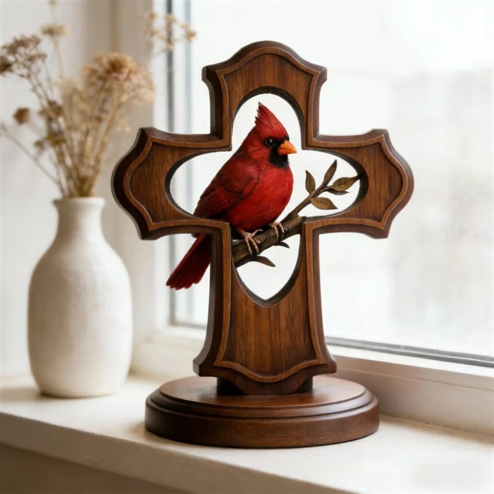 Vintage Red Cardinal Bird Ornament – Memorial & Home Gift Desktop Bird Ornament Oasis Select