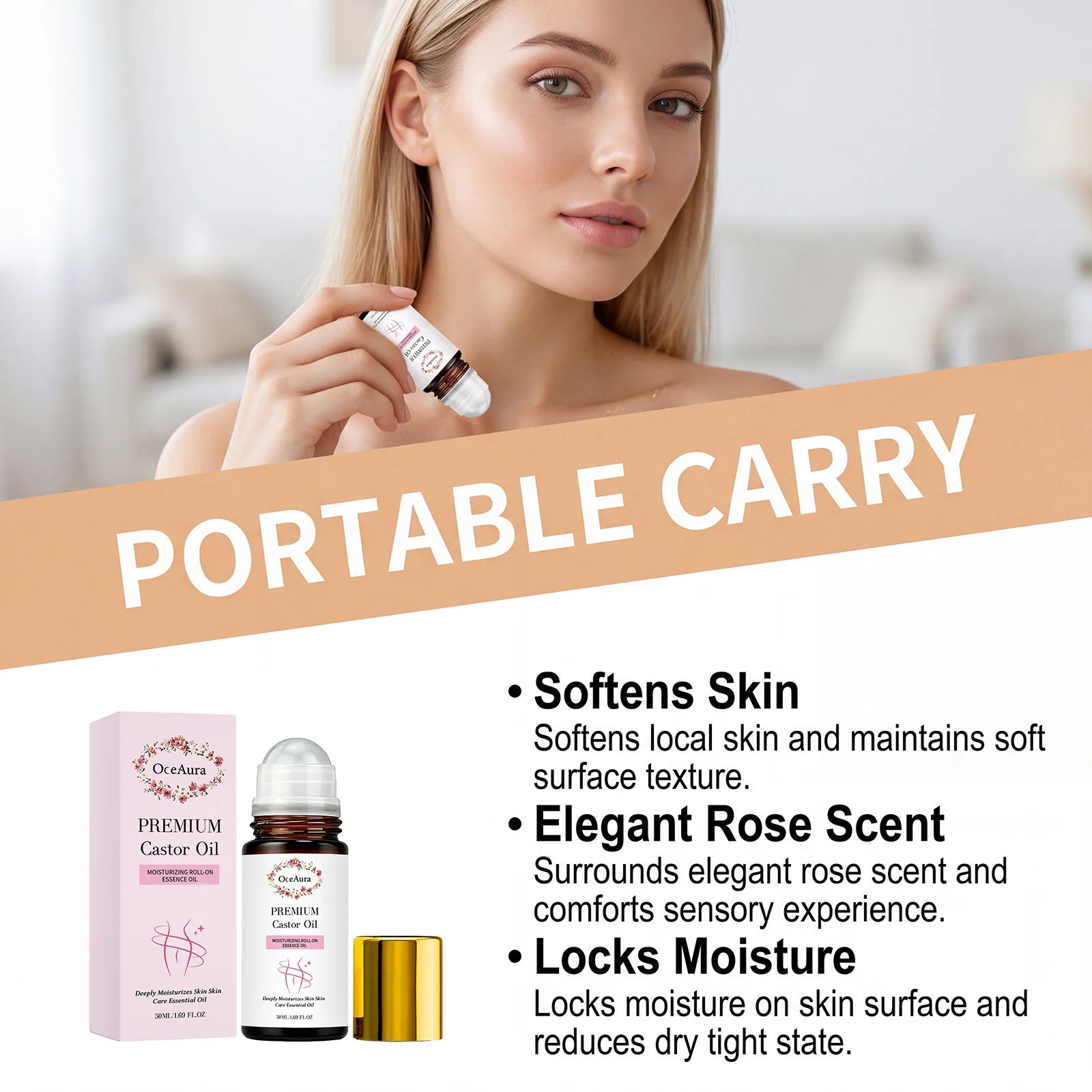 Organic Castor Oil Rollerball – Hydrating & Nourishing 50ml