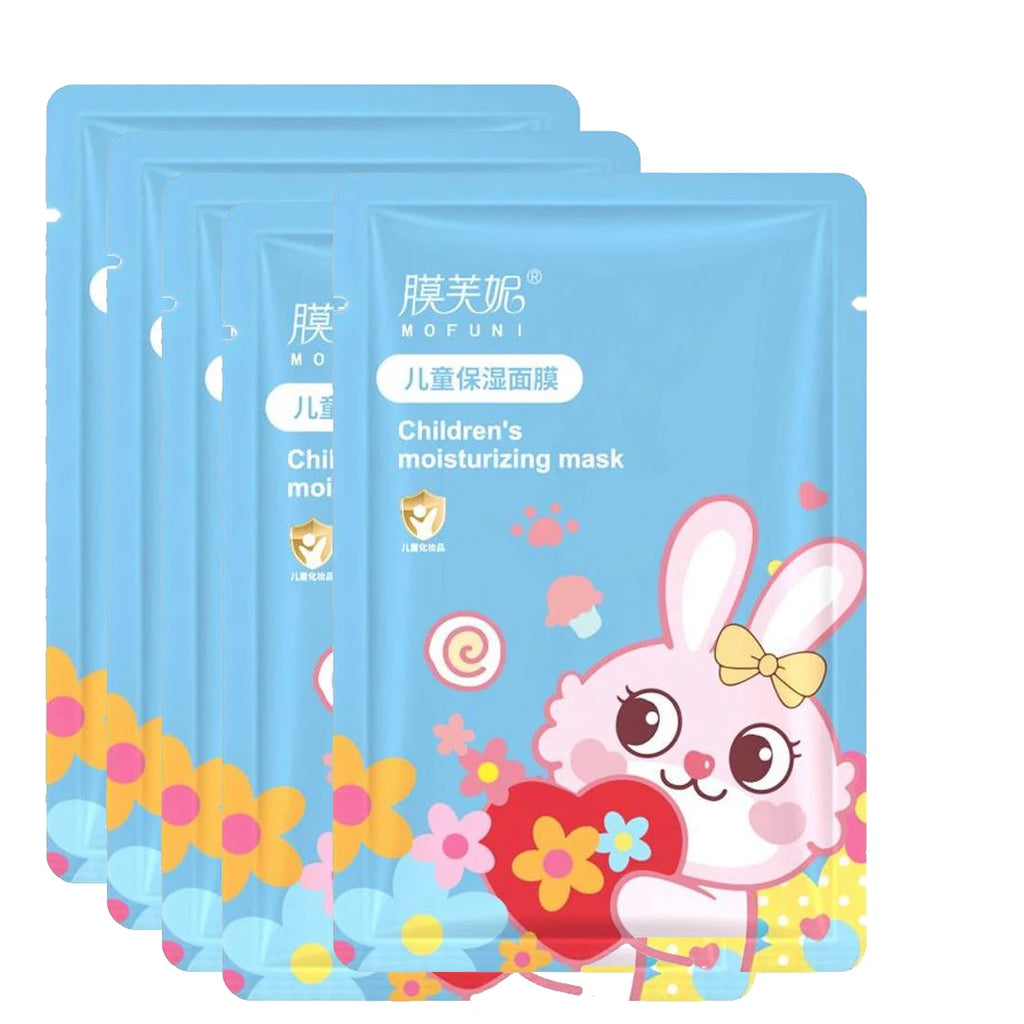 1/5/8 PCS Animal Character Face Masks Hydrating Spa Masks Sheet with Hyaluronic Acid, Skincare Party Facial Masks for Kids Teens Oasis Select rabbit-5pcs