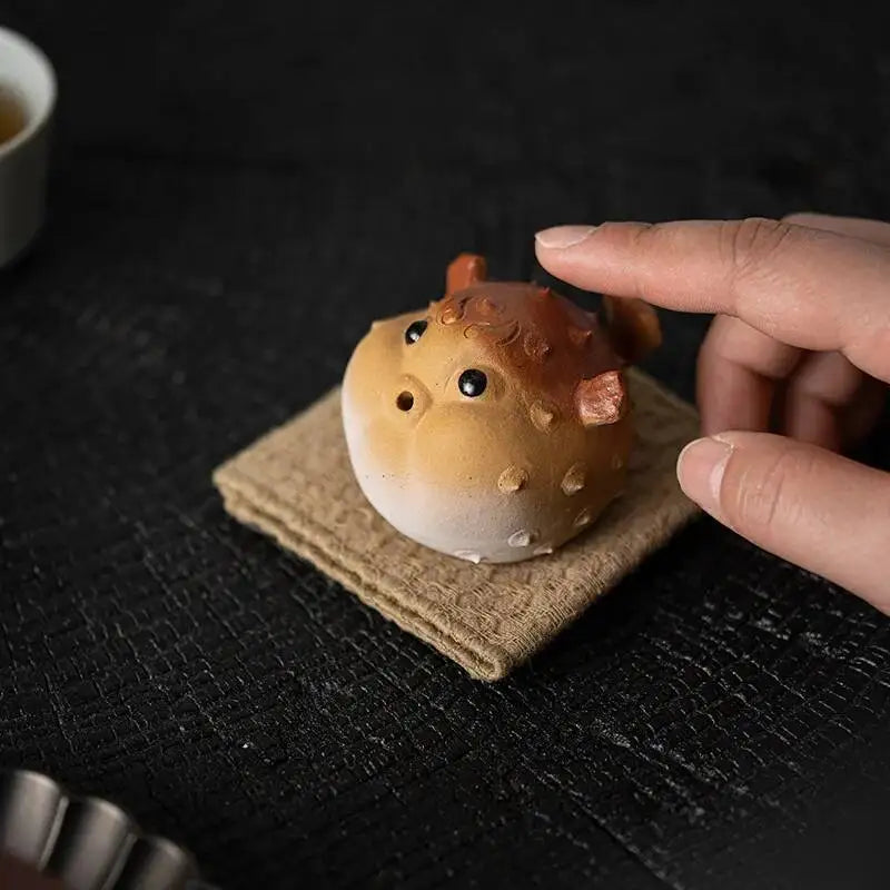 Pufferfish Tea Pet Incense Holder Ornament Tea Tray Tea Table Tea Ceremony Ceramic Tea Play Accessories Oasis Select