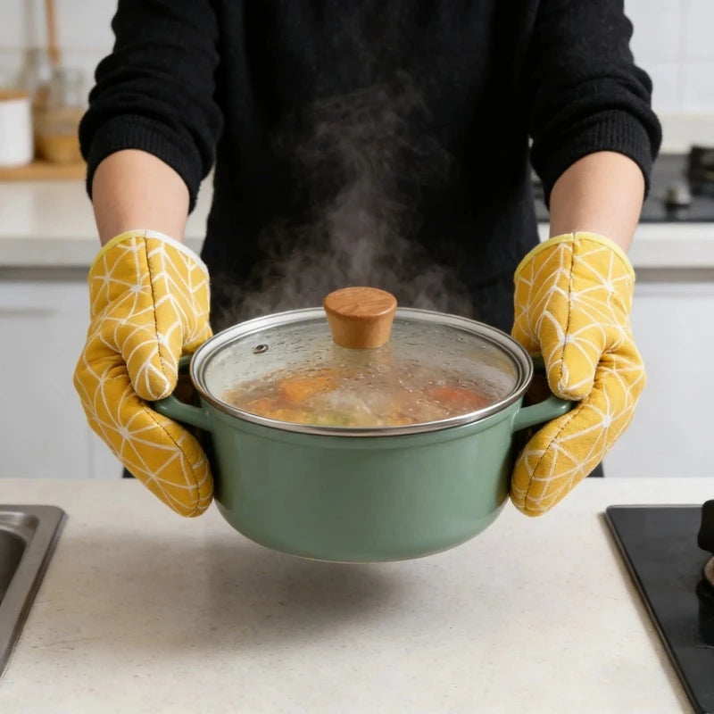1pc Heat Insulating Anti Scald Gloves High Temperature Resistant Kitchen Mitts Non Slip Oven Mitt Microwave Cooking Protection Oasis Select