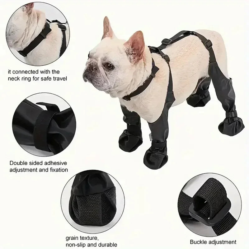 Pet Dog Shoes Waterproof Adjustable Dog Boots Rain Day Pet Breathbale Shoes for Outdoor Walking Soft French Bulldog Paws Protec Oasis Select