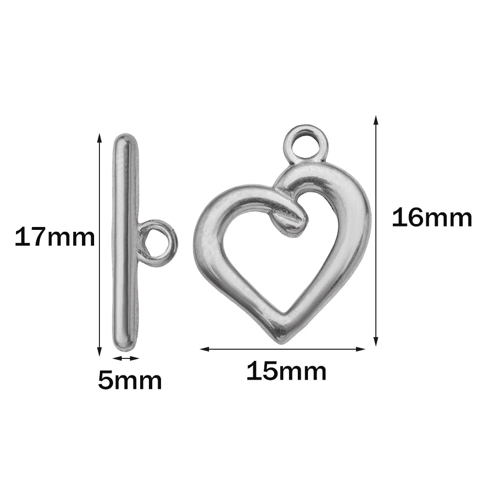 5 Sets Stainless Steel Toggle Clasp T-bar Closure Ring Fastener Hook End Connectors for DIY Necklace Bracelet Jewelry Making Oasis Select Steel