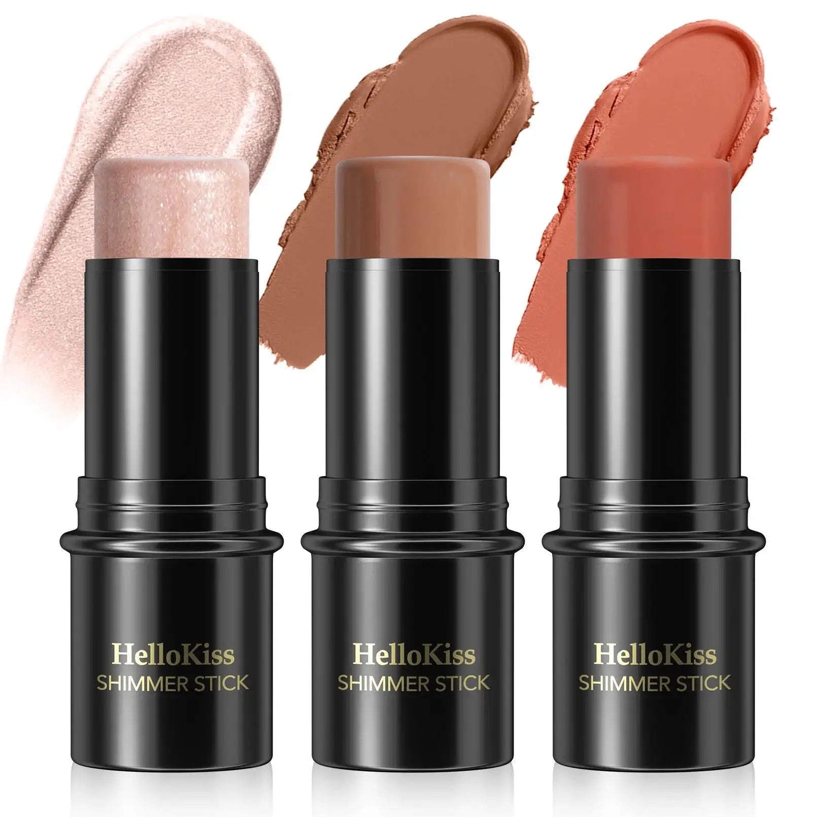 Hello Kiss 3-Piece Concealer Stick Set – Contour, Highlight & Blush