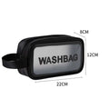 PU Waterproof Cosmetic Bag Portable Large Capacity Transparent Wash Bag Travel Frosted Cosmetic Organizer Swimming Bag Oasis Select black