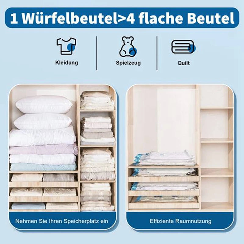 WISH 6 Pack Vacuum Storage Bags, Space Saver Bags, Compression For Comforters And Blankets, Plush Toy, Sealer Clothes Storage Oasis Select