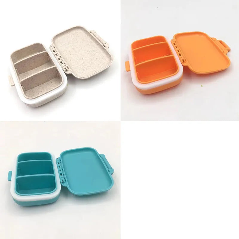 1/2/3pcs Mini Portable Pills Organizer Case 3 Grids PillBox Tablet Storage Container Weekly Medicine Pill's Box Pill Case Oasis Select 3pcs mix