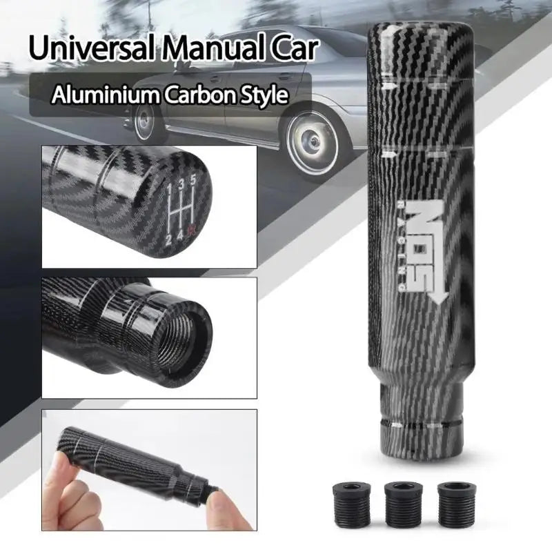 Carbon Black 5 SPEED Universal 90MM 130MM Gear Shift Knob Manual Transmission Aluminum Shifter Lever Knob Oasis Select