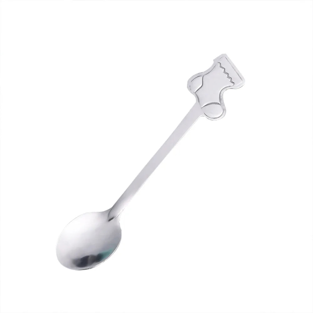 Christmas Gifts Coffee Spoons Stainless Steel Nordic style Dessert Spoon Tableware Kitchen Accessories New Year Gift Decorations Oasis Select Silver Sock