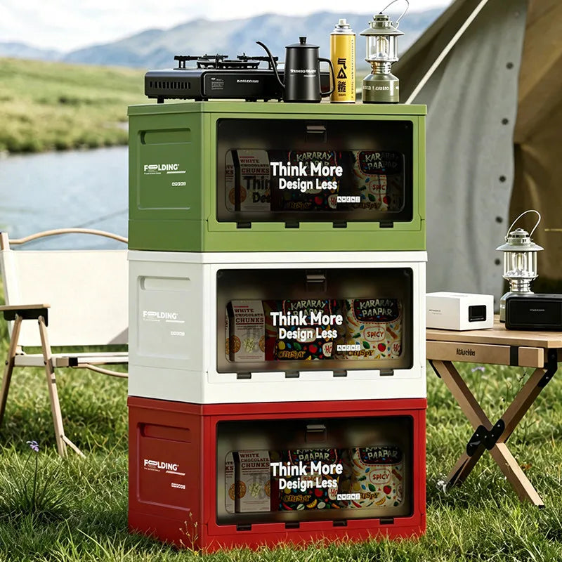 Outdoor camping revenue box with side-opening large-sized tent cover folding box for vehicle trunk organization and storage Oasis Select