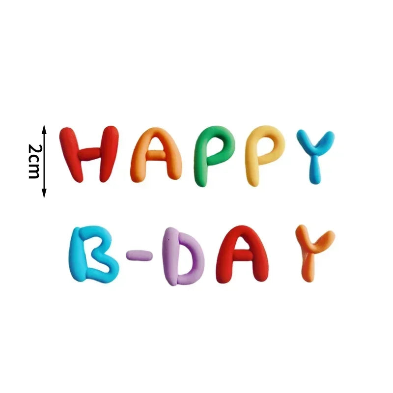 Cake Topper, English Letters Happy Birthday Cake Topper, Ins Colorful Letters Rainbow for Kids 1st Birthday Party Supplies Oasis Select SRKL