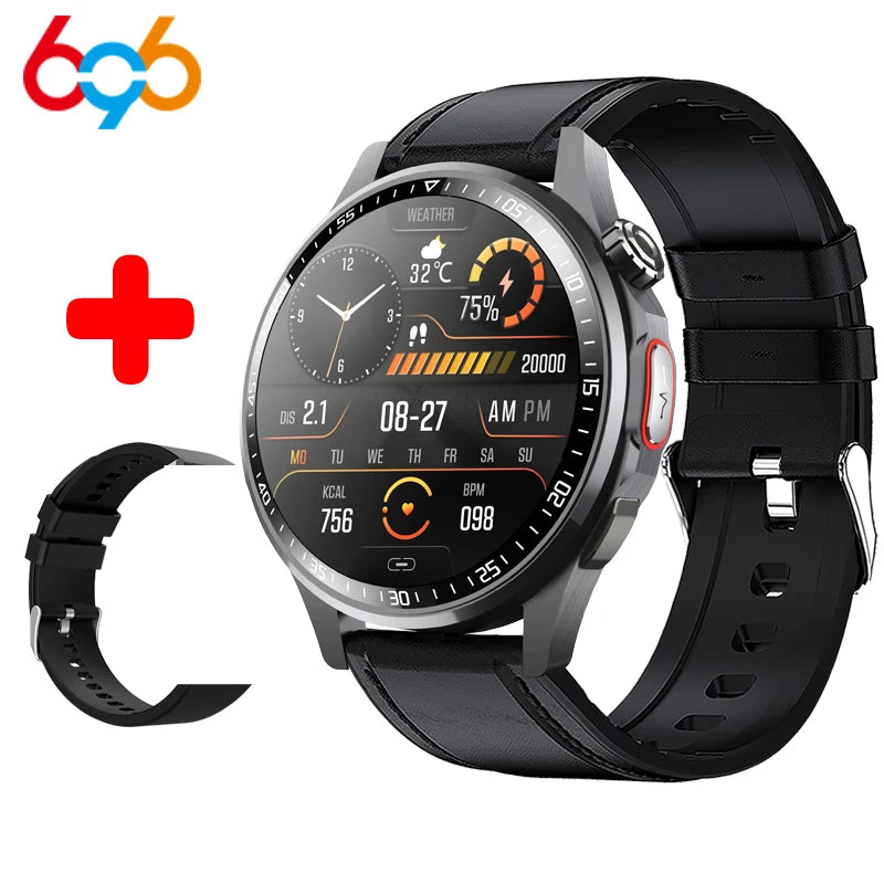 Men Smart Watch Ultra HD Screen ECG Health Monitoring All Day Fall Detected SOS Alert Heart Rate Fitness Sports Smartwatch Women Oasis Select BKBKS A BKL