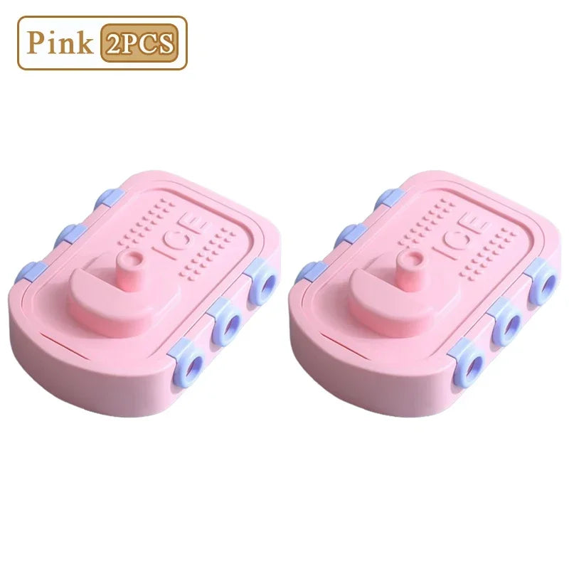 1/2/4PCS Small Boat Minivan Silicone Ice Mold DIY Children Homemade Ice Cream Mold Ice Cream Ice Lattice Making Ice Box Oasis Select Pink-2PCS