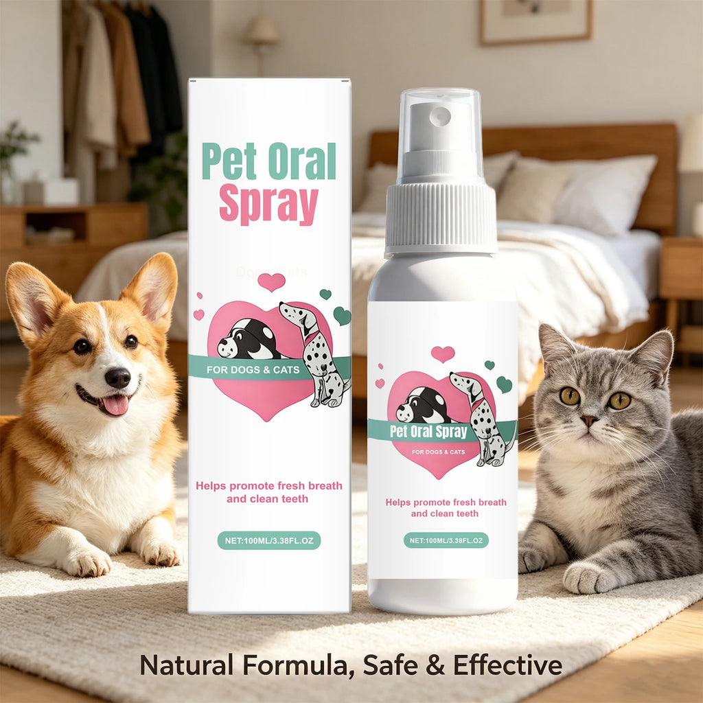 Pet Oral Spray Dogs Cats Teeth Clean Deodorant Reduces Plaque and Tartar Pet Oral Cleaning Dental Care Deodorization Spray Oasis Select