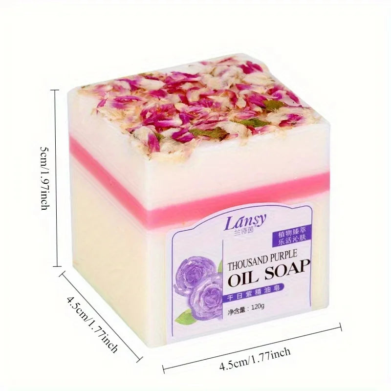 Thousand Days Purple Handmade Essential Oil Soap Cleansing Soap, Deep Cleansing and Makeup Remover, Full Body Bath Oasis Select