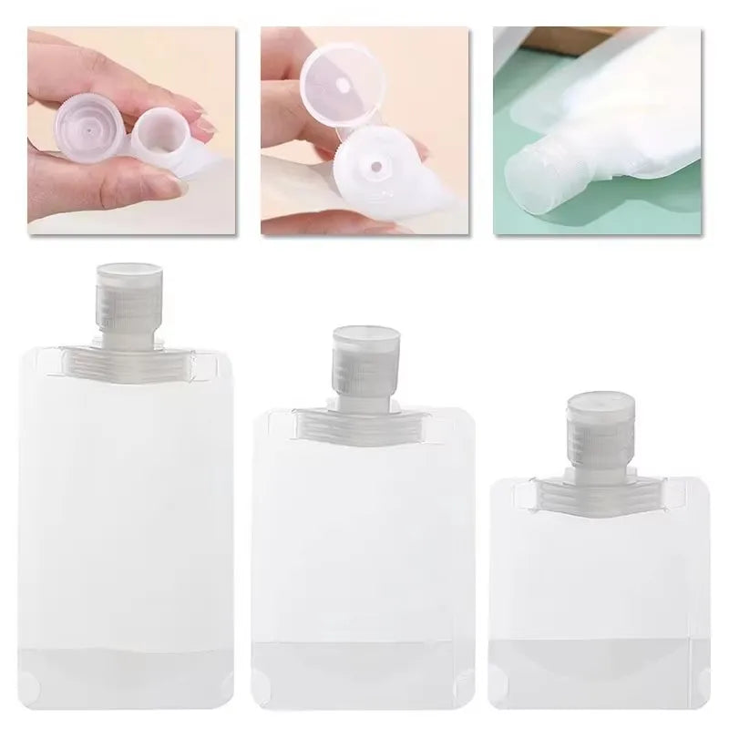 2-10PCS Travel Empty Squeeze Bags Lotion Dispensing Bag Refillable Shampoo Toiletries Conditioner Liquid Cosmetic Storage Pouche Oasis Select